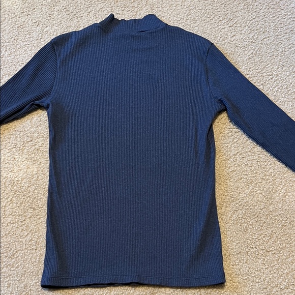 Uniqlo Cotton Dark Blue Long Sleeve Turtleneck Sweater - Picture 7 of 7